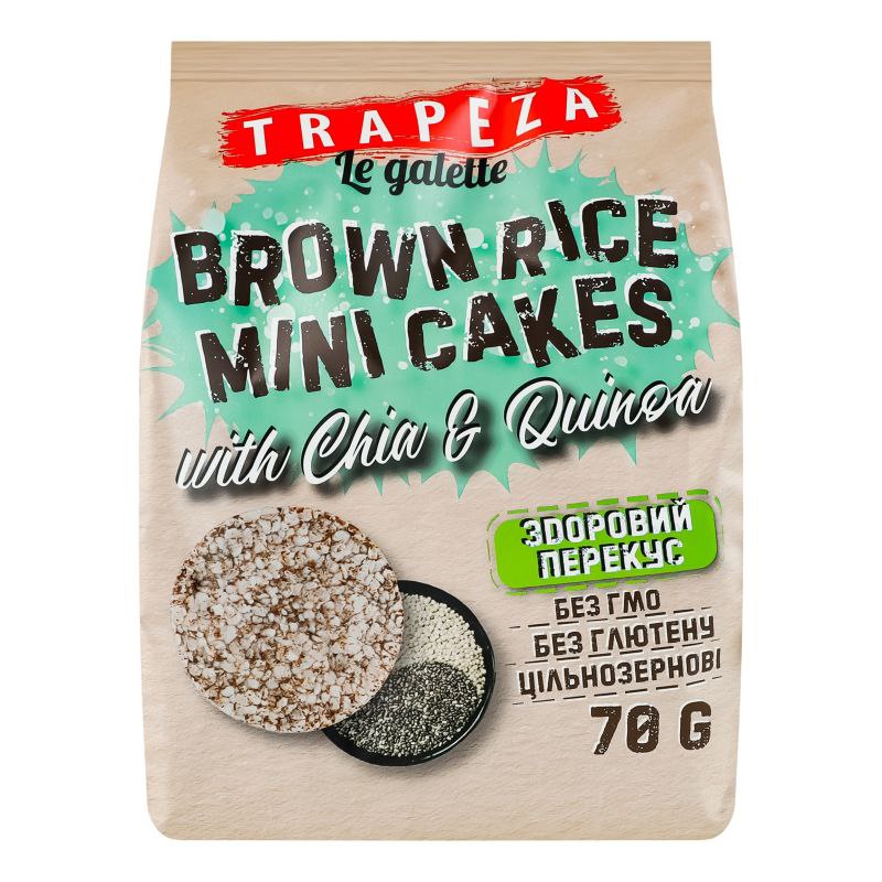 Міні-галети рисові з чіа і кіноа Trapeza 70г